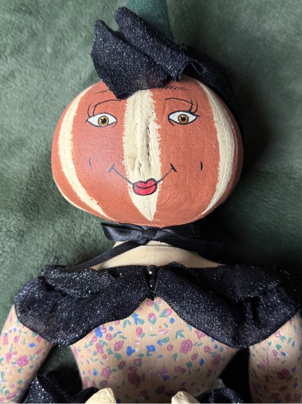 Halloween Lady Joe Spencer Colette Pumpkin Head Gathered Traditions Girl Doll